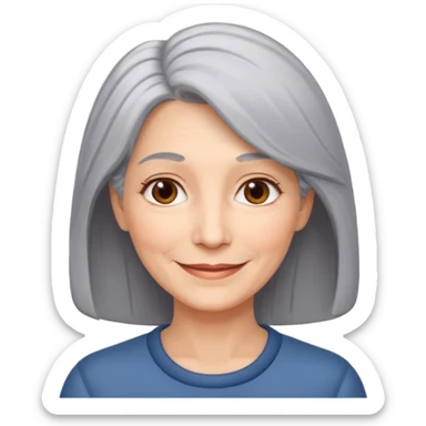 Femme 53 ans cheveux gris sticker