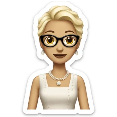 lady wearing Chanel dress sticker