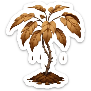 A wilted plant emoji representing dehydrated state sticker