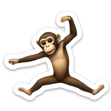Monkey doing a cartwheel sticker