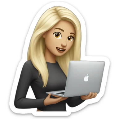 platinum-blonde-girl-with-macbook sticker