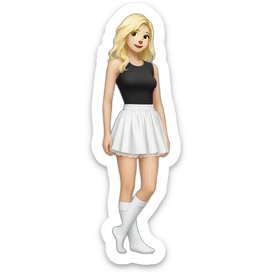 white-knickers-long-white-socks-black-skirt sticker
