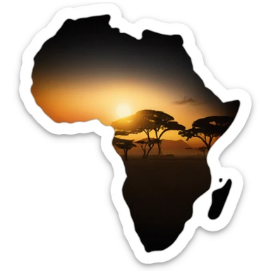 Le continent Africain simplement de couleur noire sans que choses sur la carte sticker