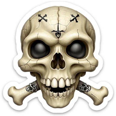 alligator skull crossbones sticker