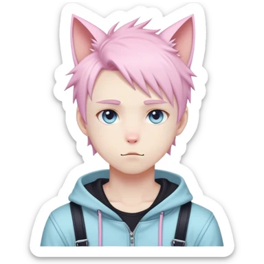 Cute Edgy Attractive Gorgeous Kawaii Pastel Anime Punk Catboy  sticker