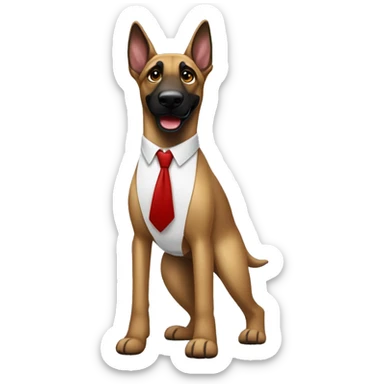malinois qui danse avec une chemise et cravate  sticker