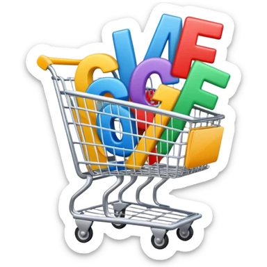 shopping cart with AI letters inside sticker