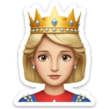 content face, Princess Diana with a crown sticker