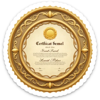 a certificate sticker