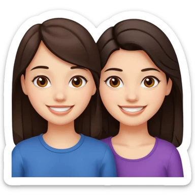 Best friend girls dark brown hair sticker