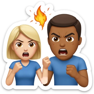 couple fight sticker
