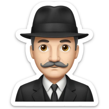 Mobster with Suit with grey mustach and hat sticker