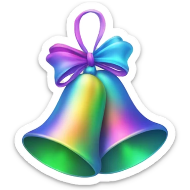 Light rainbow Christmas bells sticker