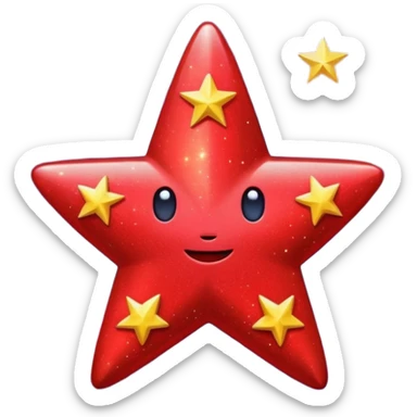 red star glitter space sticker