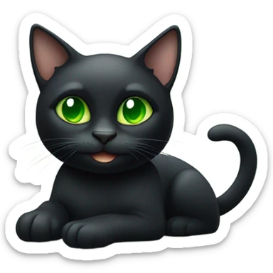  black cat with mischievous smile sticker