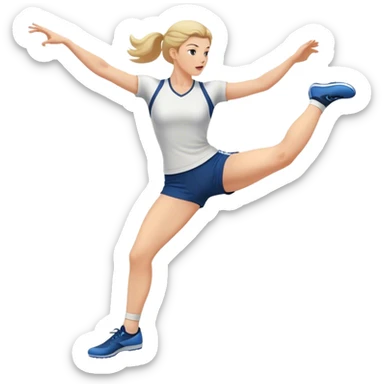 White women kick sticker
