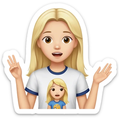 Blonde girl with Olivia Rodrigo shirt on that is singing sticker