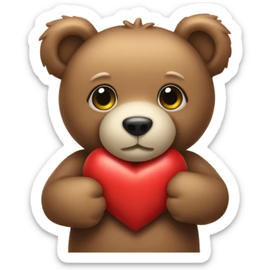 teddy bear with heart  sticker