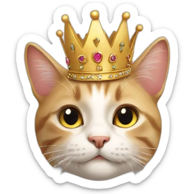 Cat with crown sticker
