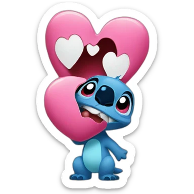 Stich sending a kiss sticker