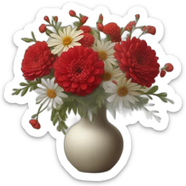 Red rise bouquet still life  sticker