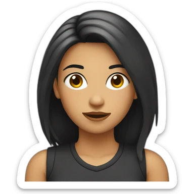 femme avec pull noir troué sticker