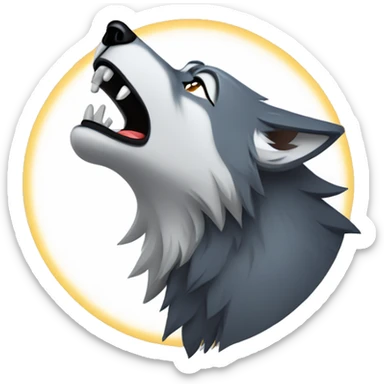 Wolf howling  sticker