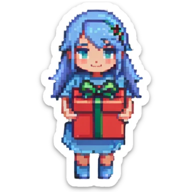 Boyfriend character with gift box, romantic sticker