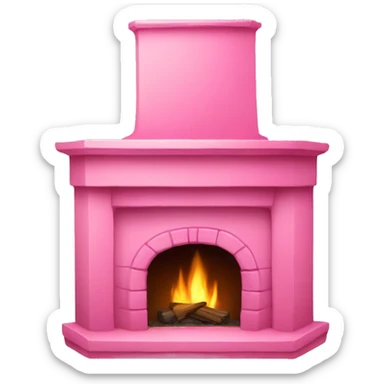 pink fireplace sticker