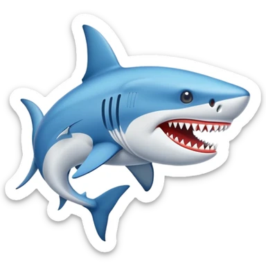 Un tiburón con unos tenis Nike azules sticker