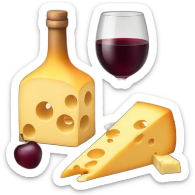 red wine and cheese sticker