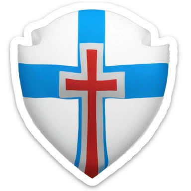 croix bleu ciel dans un drapeau blanc sticker