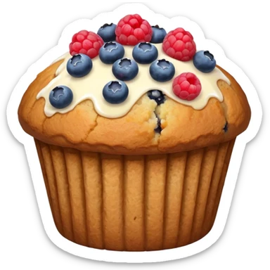 muffin with fruits sticker