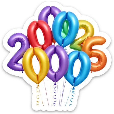 2026 is made out of balloon emoji sticker