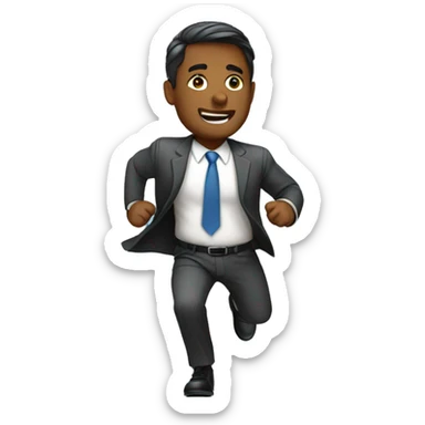 business executive running sticker