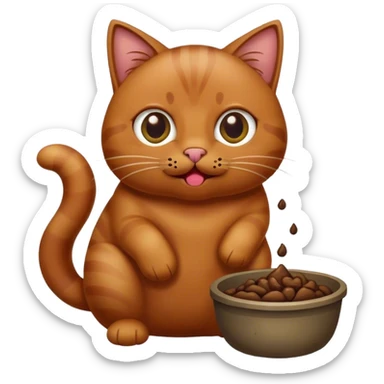 poop getting eaten by a cat sticker