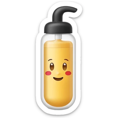 small upright squeeze tube with soft matte finish, gently rounded cap, clean minimalist design, lightly curved flexible plastic body, slightly translucent hinting creamy white product inside, no hand, drop, or branding, apple emoji style, soft lighting, subtle shadows, emoji scale sticker