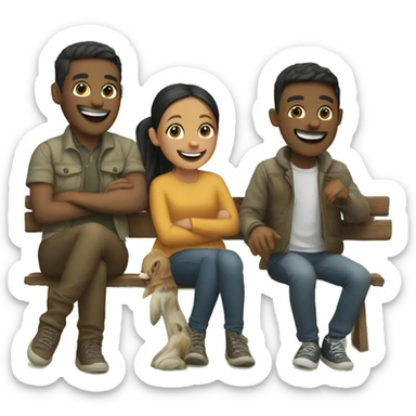 happy outdoor moment with friends sticker