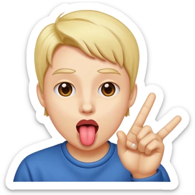 sticking tongue out and flipping off sticker