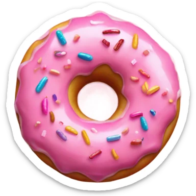 Hint pink donut with glitter and sprinkles  sticker