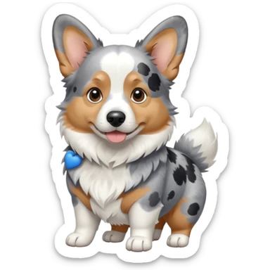 Blue Merle corgi sticker