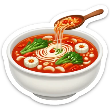 Create an emoji for Korean kimchi soup  sticker