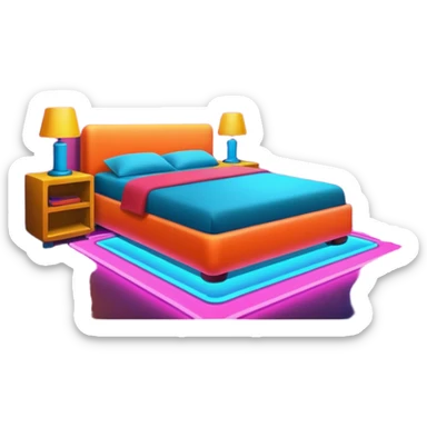 room decorated with neon lights sticker