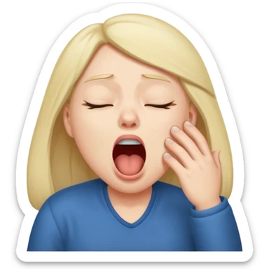 yawning sleepy character sticker