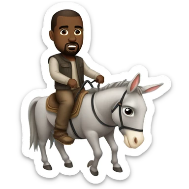 kanye west riding a donkey sticker