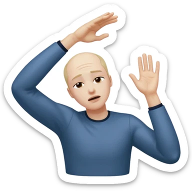 character with dramatic wrist on forehead fainting exaggerated theatrical pose sticker