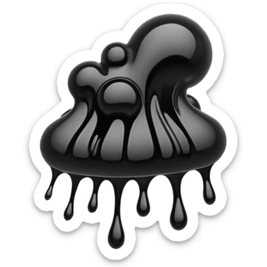 black ink splatter spill sticker
