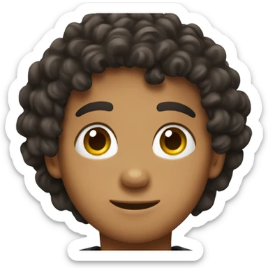 Hispanic boy with curly hair sticker