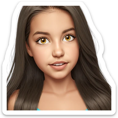 smiling girl with long hair sticker