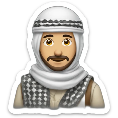 Arab guy with a keffiyeh on sticker
